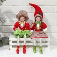 thumbnail image 2 of Muñecos de peluche de elfo para niños, colgante de árbol de Navidad, adornos colgantes, decoración de Año Nuevo, regalos de Navidad, 1 par（Elf Doll set ST5-3, 2 of 5