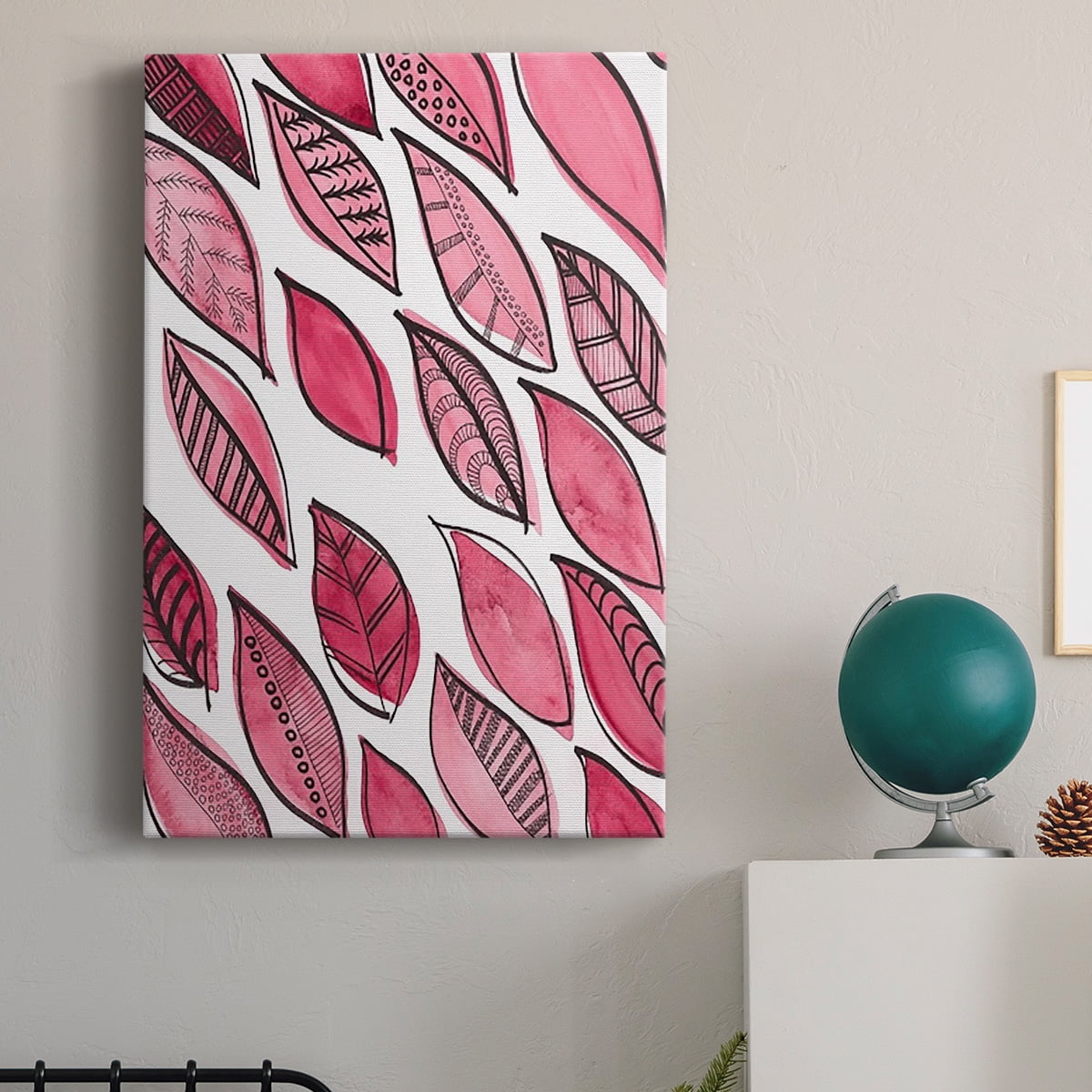 Patterned Leaf Shapes III Premium Gallery Wrapped Canvas - Ready to Hang