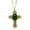 Green, variant on Oval Genuine Semi Precious Stone Intricate Cross Pendant Necklace 28