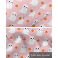 thumbnail image 6 of Pink Halloween Ghost Linen Curtain Valance for Bedroom/Bathroom/Kitchen/Office/Living/Dining Room Window,Orange Pumpkins Pink Ghost Rod Pocket Topper Decorative Cafe Drapes Panel 60"x18", 6 of 6