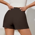 thumbnail image 4 of Only Moment Women's Flowy Shorts Polyurethane Fiber Solid Summer Tummy Control Casual Cute Beach Golf Tennis Athletic Stretch High Waisted Skirts Skorts for Wowomen Dressy Casual Brown,XL, 4 of 7