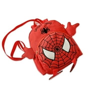 Meidong Spiderman Mini Backpack with Leash Harness Short Plush Fabric Anti-Lost Children Backpack Carry Toys Candies for Toddler Infants Boys Girls 1-3 Years Old (Red)