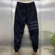 thumbnail image 5 of Pantalones deportivos masculinos ajustados de pana gótica para hombre, pantalones deportivos ajustados para otoño e invierno, medias cortas a rayas, oferta de bienvenida, talla XXXL, 5 of 5