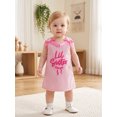 thumbnail image 5 of Miaouyo Toddler Girl Sleeveless Dress Bowknot Letter Embroidery Crew Neck Dress, 5 of 9