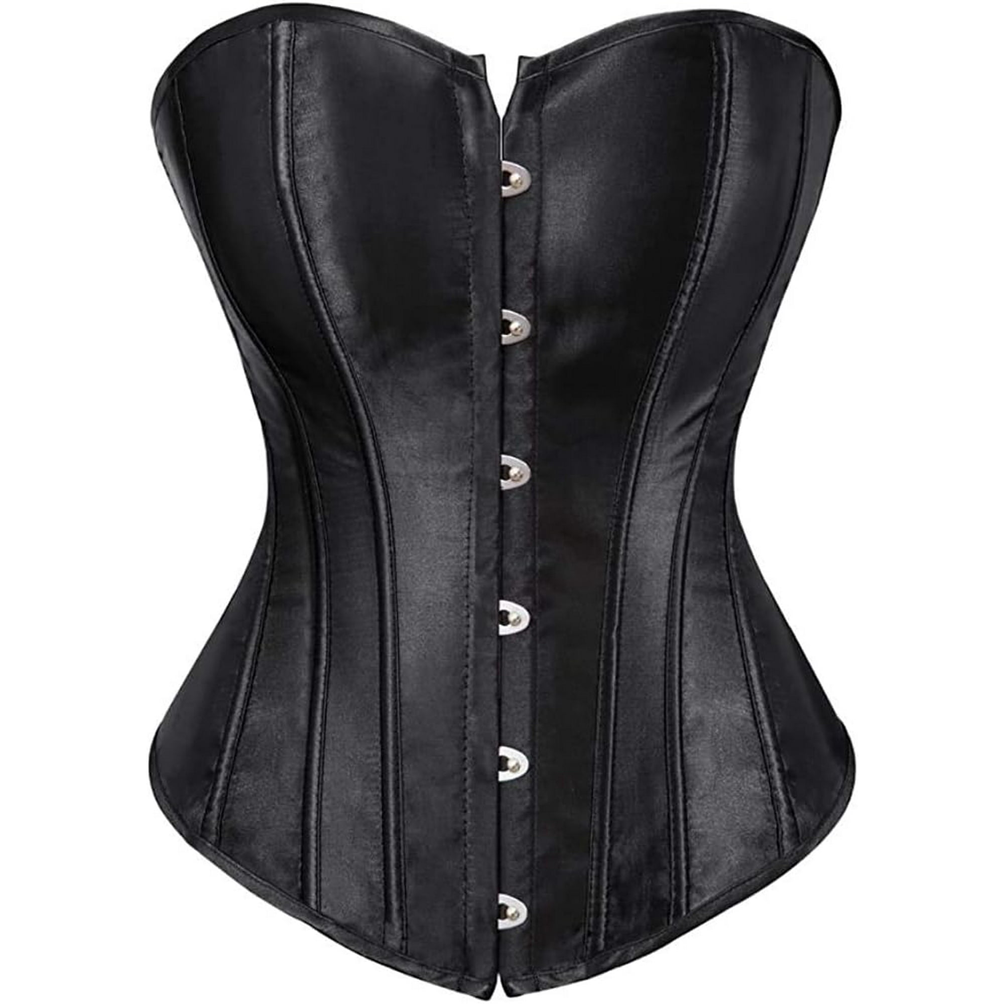 Haut Corset Bustier Femme HOU Taille Grande Taille en Satin Bustier Noir XX Large