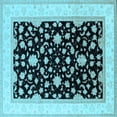 thumbnail image 1 of Ahgly Company Indoor Square Oriental Light Blue Traditional Area Rugs, 6' Square, 1 of 4