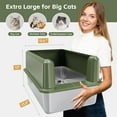 Enclosed Stainless Steel Cat Litter Box with High Side, XL Large Litter