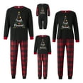 thumbnail image 3 of Family Matching Christmas Pajamas Set Xmas Holidays Sleepwear Christmas Letter Print Top and Plaid Pants Jammies, 3 of 6