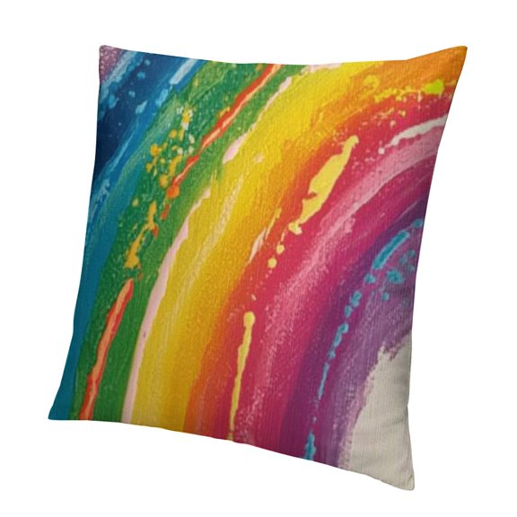 Watercolor Rainbow Home Decor Throw Pillow Case Pride Cushion Cover for Sofa Couch Bedroom