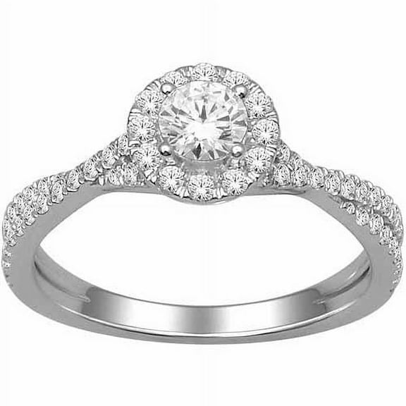 3/4 Carat T.W. Diamond 10kt White Gold Single Halo Engagement Ring