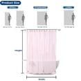 thumbnail image 4 of Yiannan Clear Pink PEVA Shower Curtain Liner, Rustproof Grommets, Waterproof, 3 Magnets，71x72, 4 of 7