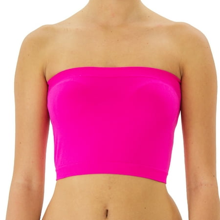 

TD Collections Women s Basic Stretch Layer Seamless Tube Bra Bandeau Top
