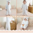thumbnail image 7 of Sewkxo Toddlers Bear Costume Cosplay Rompers Flannel Fuzzy Fall Winter Hooded Jumpsuits,White 80, 7 of 7