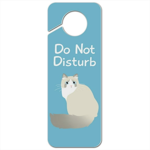Ragdoll Cat Plastic Door Knob Hanger Sign