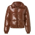 thumbnail image 4 of Vedolay Parkas for Women Lapel Collar Fall Coat Tops for Work Winter Brown,L, 4 of 4