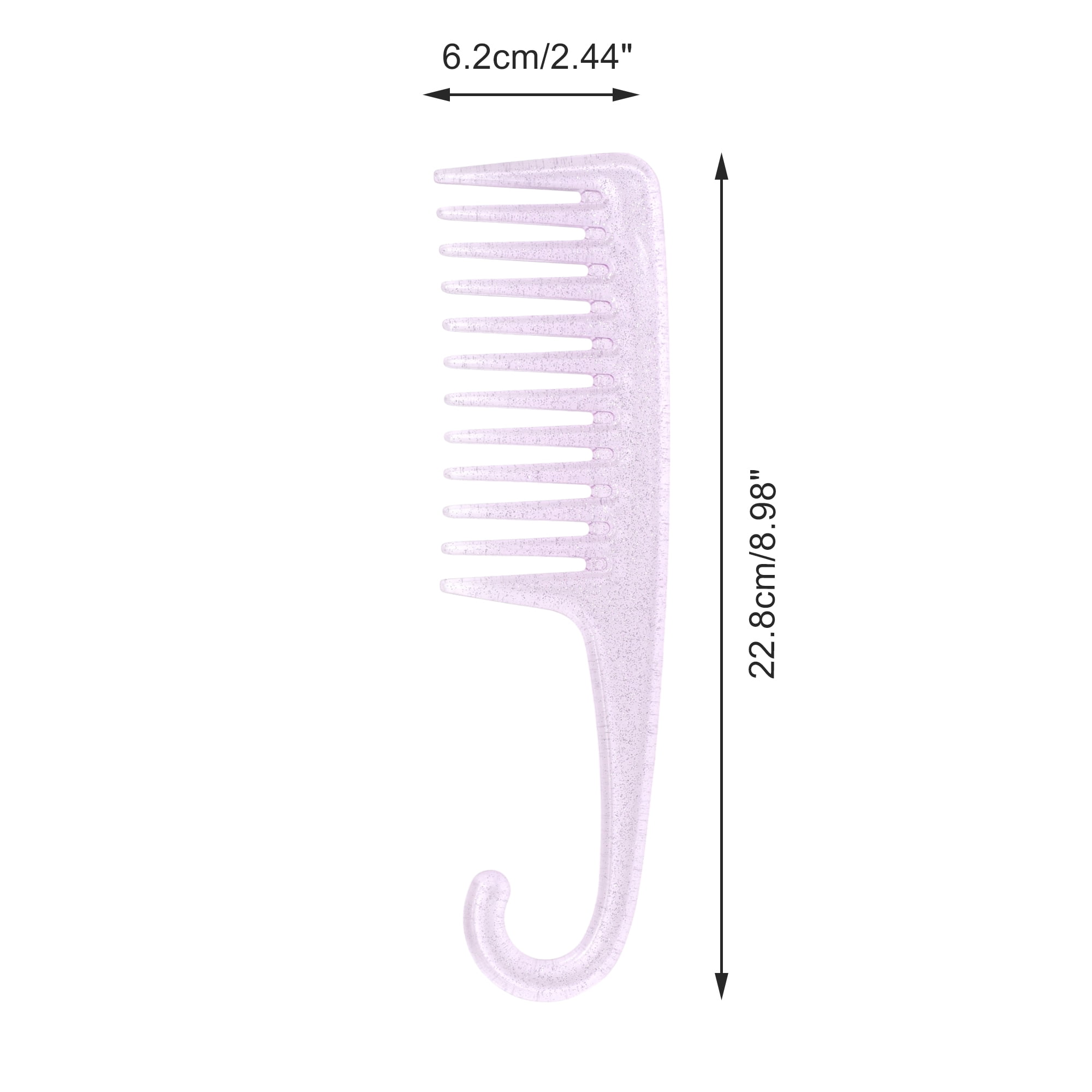 Unique Bargains 1 Pc Durable Large Curved Comb for Curly Hair All Hair Types Purple
