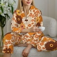 thumbnail image 6 of Uemuo Hippie Ditsy Floral Pattern Womens Pajama Sets,PJ Set for Women,Pajamas for Women Logo,Long Sleeve Pajama Set for Women,Soft Long Sleeve Top With Pants-X-Large, 6 of 9