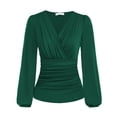 thumbnail image 1 of Blusa cruzada con cuello en V, blusa cruzada con cuello en V profundo para mujer Camiseta cruzada con cuello en V Rendimiento inigualable, 1 of 2