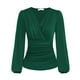 thumbnail image 1 of Blusa cruzada con cuello en V, blusa cruzada con cuello en V profundo para mujer Camiseta cruzada con cuello en V Rendimiento inigualable, 1 of 2