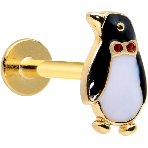 Body Candy Womens 16G 316L Steel Bright Bow Tie Penguin Labret LipRing Tragus Cartilage Stud 5/16