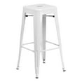 thumbnail image 1 of Bowery Hill 30'' Contemporary Steel Metal Backless Bar Stool in White, 1 of 9