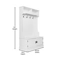 thumbnail image 5 of BizChair Double Door Coat Rack 2 Upper Storage Cubbies Storage Bench Hall Tree, 5 of 14
