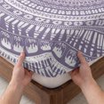 thumbnail image 3 of Twin Sze Fitted Sheet Set - Purple Boho 2 Piece Bedding Sets 16" Deep Pocket Fitted Sheet with 1 Pillowcase, Mantoro Flower Modern Abstract Bohemian Floral Brushed Microfiber Hotel Luxury Bed Sheets, 3 of 9