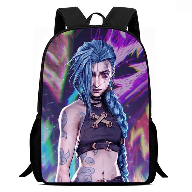 NAOJIE Arcane Anime Personnage Poudre Imprimé Sac d'École & Sac à Dos Léger Robuste et Durable & Rentrée des Classes Outils Quotidiens pour Étudiants(I)