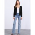 thumbnail image 4 of DARING DIVA Women's Open Front Long Sleeve Knit Cropped Cardigan M Black, 4 of 6