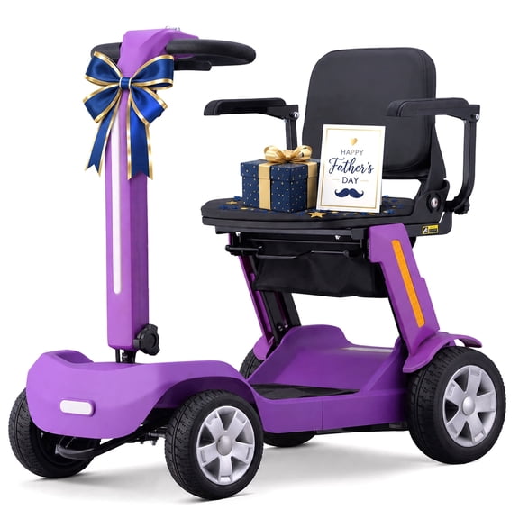 Upgrade Heavy Duty Mobility Scooter for Seniors-Electric Powered Wheelchair,Trunk-Friendly! Best Gift for Mom & Dad,Supports 300 lbs(Purple)