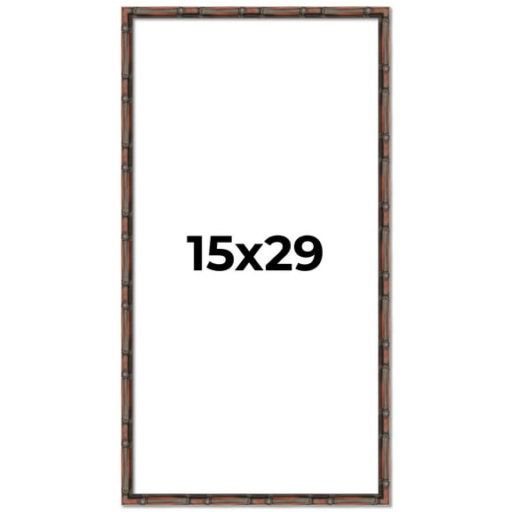 15x29 Frame Brown Bamboo with Dark Coffee/Walnut Finish | Solid Wood Picture Frame Width 0.75