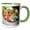 Green/White, variant on 3drose, Cuisine, Poisson Cru, Les Tipaniers Hotel, Moorea - Oc13 Dpb0152 - Douglas Peebles, 11oz Two-tone Green Mug