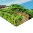 thumbnail image 2 of Ambesonne Balinese Fitted Sheet, Seacoast in Summer, Twin Size, Green and Blue, 2 of 3