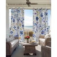 thumbnail image 6 of Spring Floral Blackout Curtains for Bedroom Living Room Darkening Curtains 63 Inches Long Blue Flowers Farm Pastoral Wildflowers Window Curtain 2 Panels Set Window Treatment Grommet Drapes 52"x63", 6 of 9