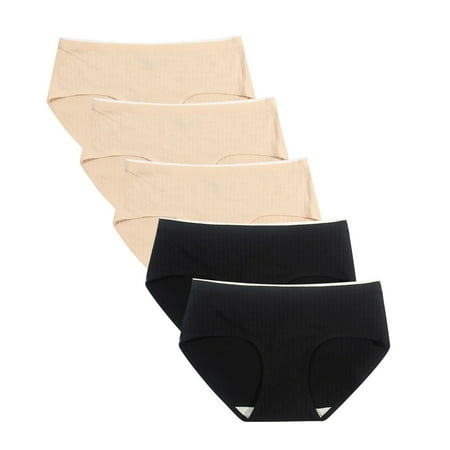 

Bowake Women s Sexy Thin Briefs In Solid Color With Non-Trace Mid-Waist Underwear 5PC please buy one or two sizes larger than normal