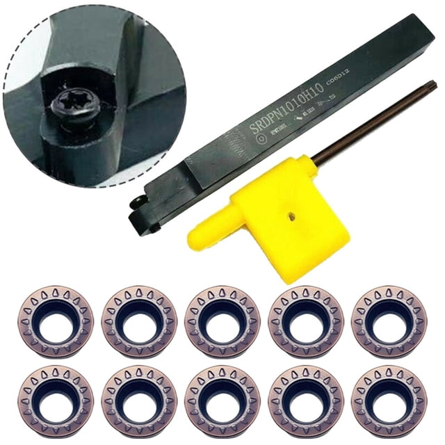 1Pcs SRDPN1010H10 Tournant Outil Porte SRDCN + 10PCS RPMT10T3MO Tournant Outils
