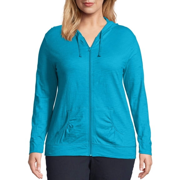 Plus Size Just My Size® Slubbed Hoodie Color: Process Blue Size: 2X