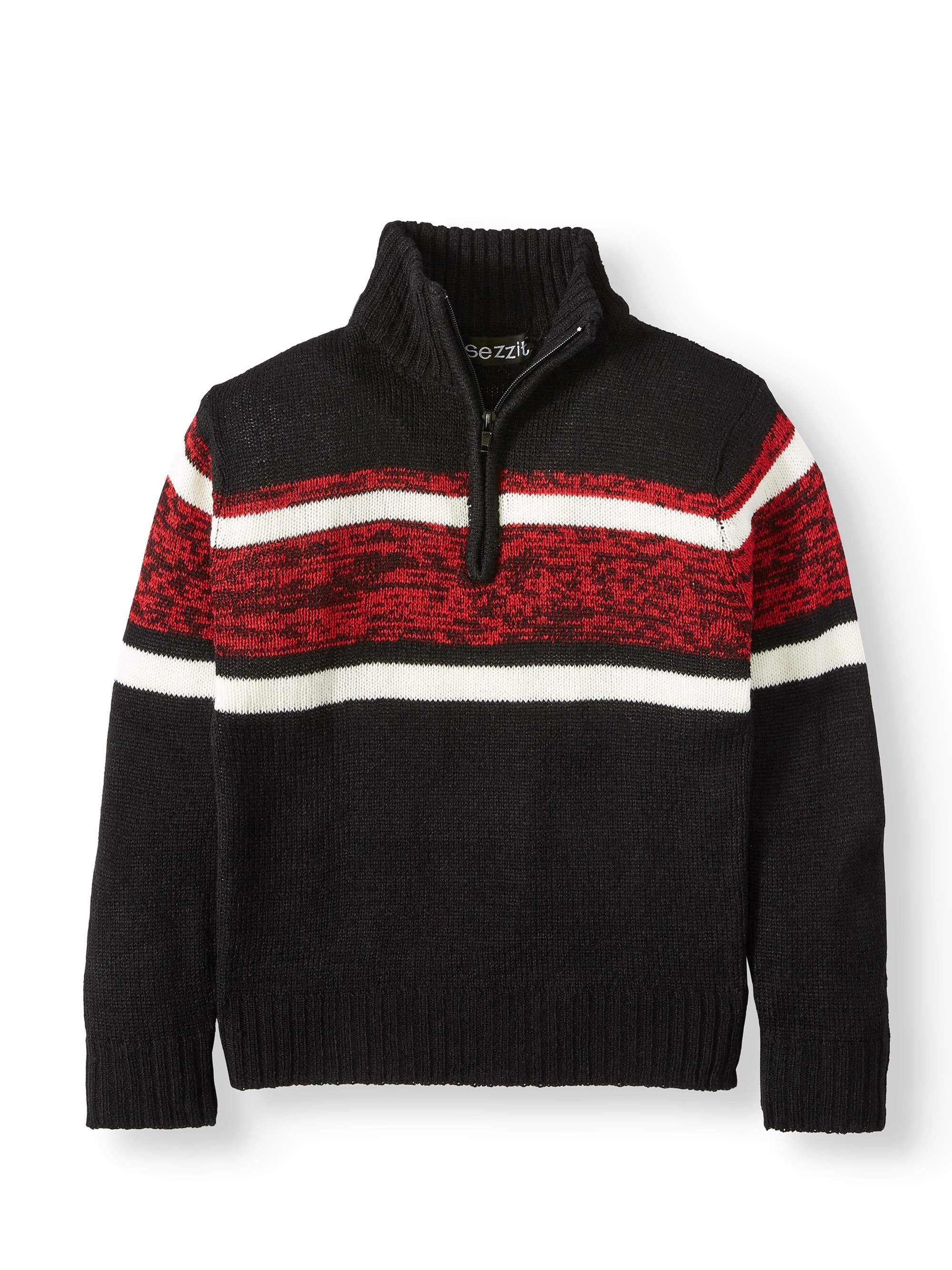 Sezzit - Sezzit Boys Wide Stripe Quarter Zip Long Sleeve Sweater Sizes ...