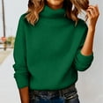 thumbnail image 2 of MESSUEN Mock Neck Sweater Pull Over Sweaters Womens Winter Sweaters for Women Woman Shirts Womens Fall Sweaters Winter Sweater for Women Oversized Sweater Green S, 2 of 9