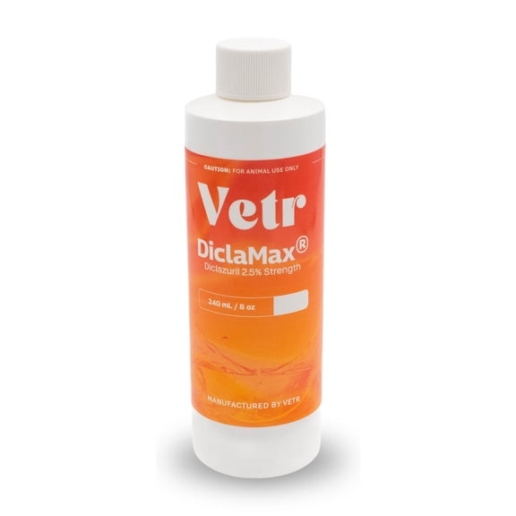 DiclaMax 2.50% Diclazuril for Horses, Dogs, Cats.  240 mL/8 Ounce for Non-Food Chain Animals