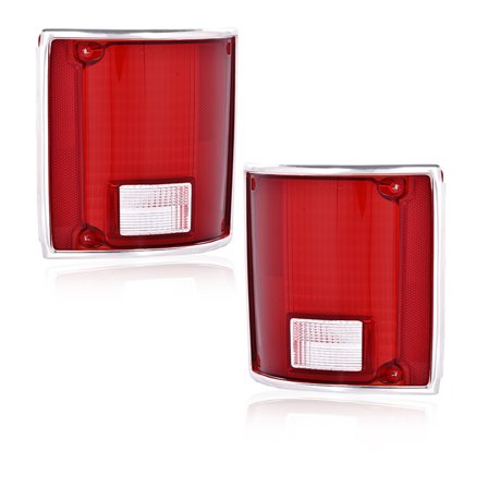 PIT66 Tail Light Lens Set of 2 Driver and Passenger Side fit for Chevy C10 1975-1986, 5968330, 5968329, GM2801122,GM2800122…