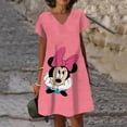 thumbnail image 4 of Vestido con escote en V, XS-5XL, manga corta, para mujer, hasta la rodilla, vestido de fiesta de verano para mujer, minivestidos sexys con estampado de Mickey Mouse de Disney, 4 of 5