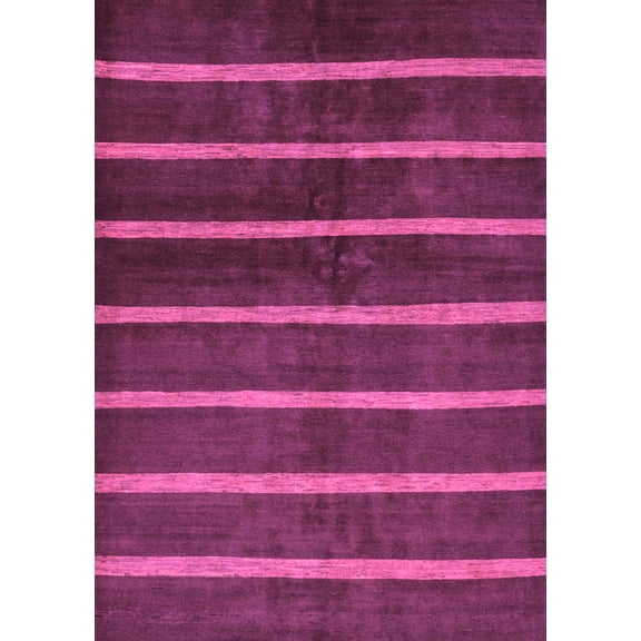 Ahgly Company Indoor Rectangle Oriental Purple Modern Area Rugs, 5' x 7'