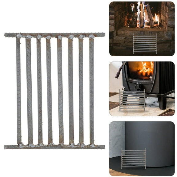 FRCOLOR Iron Grill Grate For Fire Pit Fireplace Accessories Heavy Duty Firewood Burning Rack Bbq Grate For Outdoor Camping Cooking Wood Stove Grate Replacement