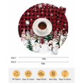 thumbnail image 6 of 13 Inch Round Placemats Set of 4, Red Plaid Christmas Non Slip Heat Insulation PP Table Mats, Snowman Xmas Tree Winter Snowflake Washable Place Mats for Kitchen Dining Party Table Decor, 6 of 7