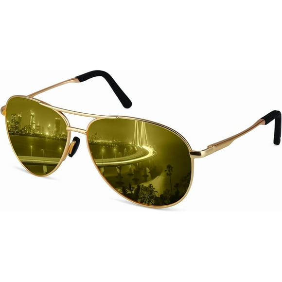 Night Vision Polarized Sunglasses for Women Men, Classic Fashion Aviator Style for Driving UV400 Protection