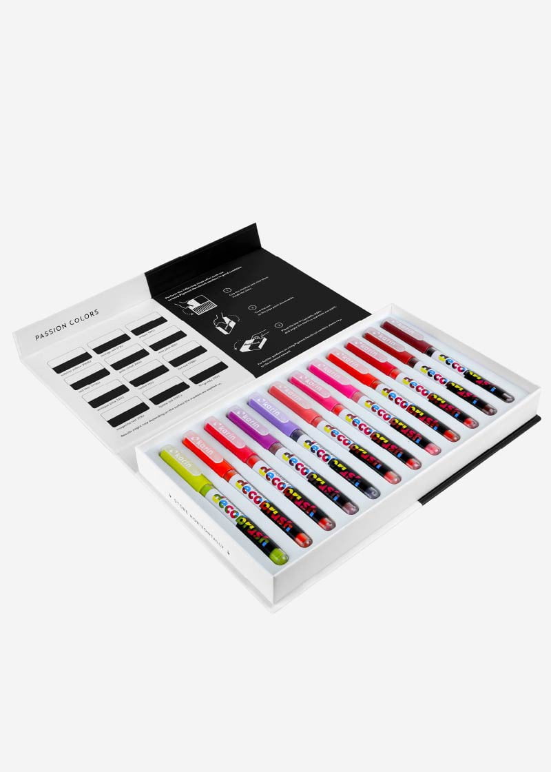Karin Pigment Decobrush Markers - Set of 12, Passion Colors
