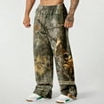 thumbnail image 4 of Havenx Mens Baggy Camo Pants Graphic Camo Sweat Pant Wide Leg Elastic Waist Bottoms with Pockets Workout Athletic Joggers Soft Lounge Open Bottom Clothes,Camouflage 2XL, 4 of 4