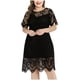 thumbnail image 1 of Vestidos Para Mujer Vestido de Talla Grande Casual Cuello Redondo Manga Corta Encaje Sólido Hasta La Rodilla Vestido Odeerbi ODB155441, 1 of 9