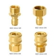 thumbnail image 1 of Pressure Washer Quick Connect Kit 4 PCS M22 15mm To 3/8 Inch Hose Quick Connect Fitting Coupler Brass Pressure Washer Adapters, 1 of 8